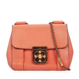 Chloe Coral Crossbody Bag with Gold Accent